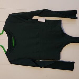 NWT MangoPop Long Sleeve Bodysuit Hunter Green XL